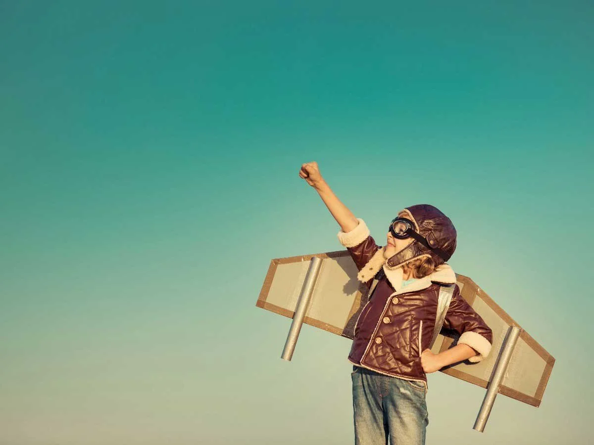 Young Person Dressed as an Adventurous Aviator