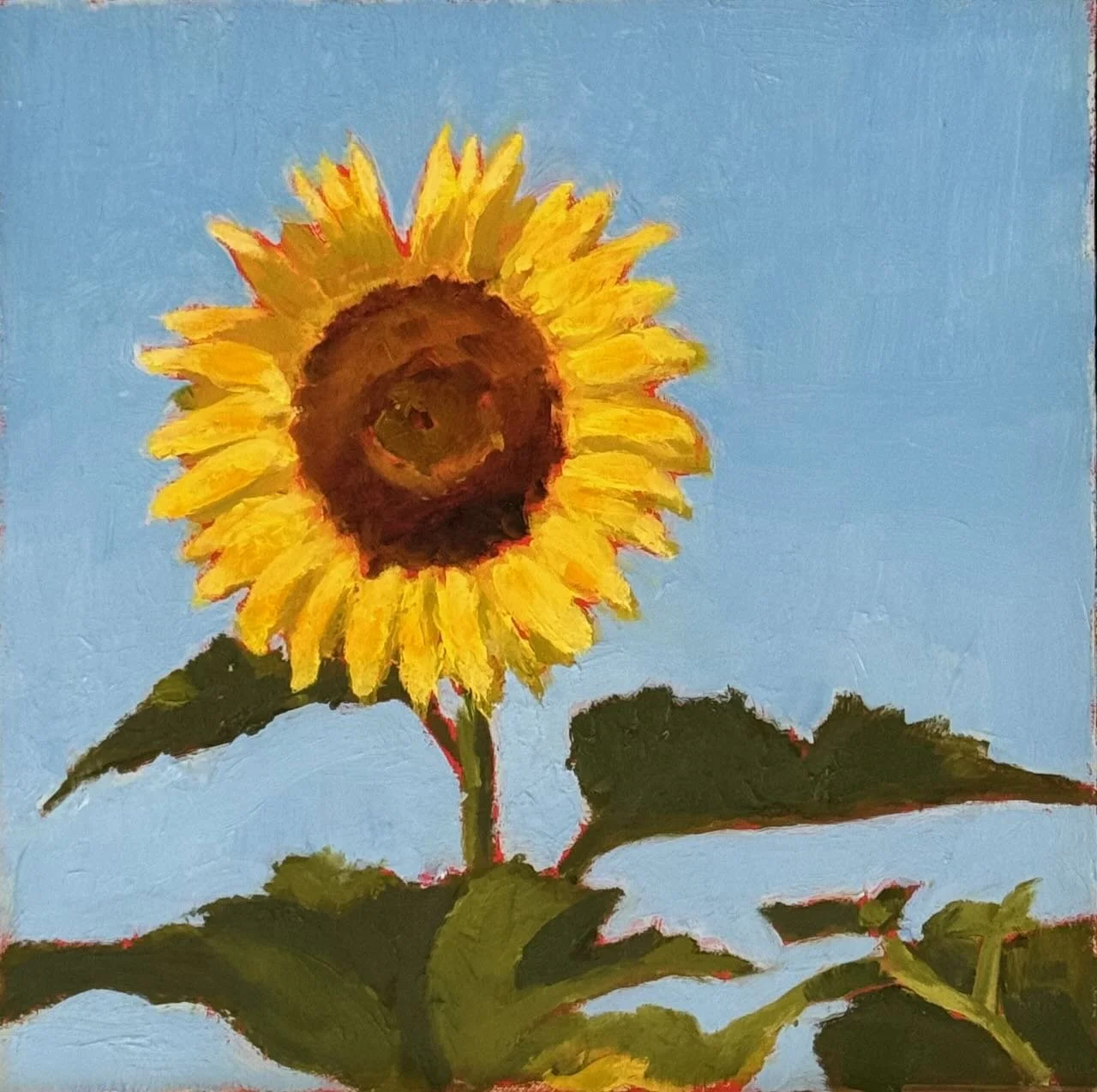 Happy Solo, 7x7 framed 