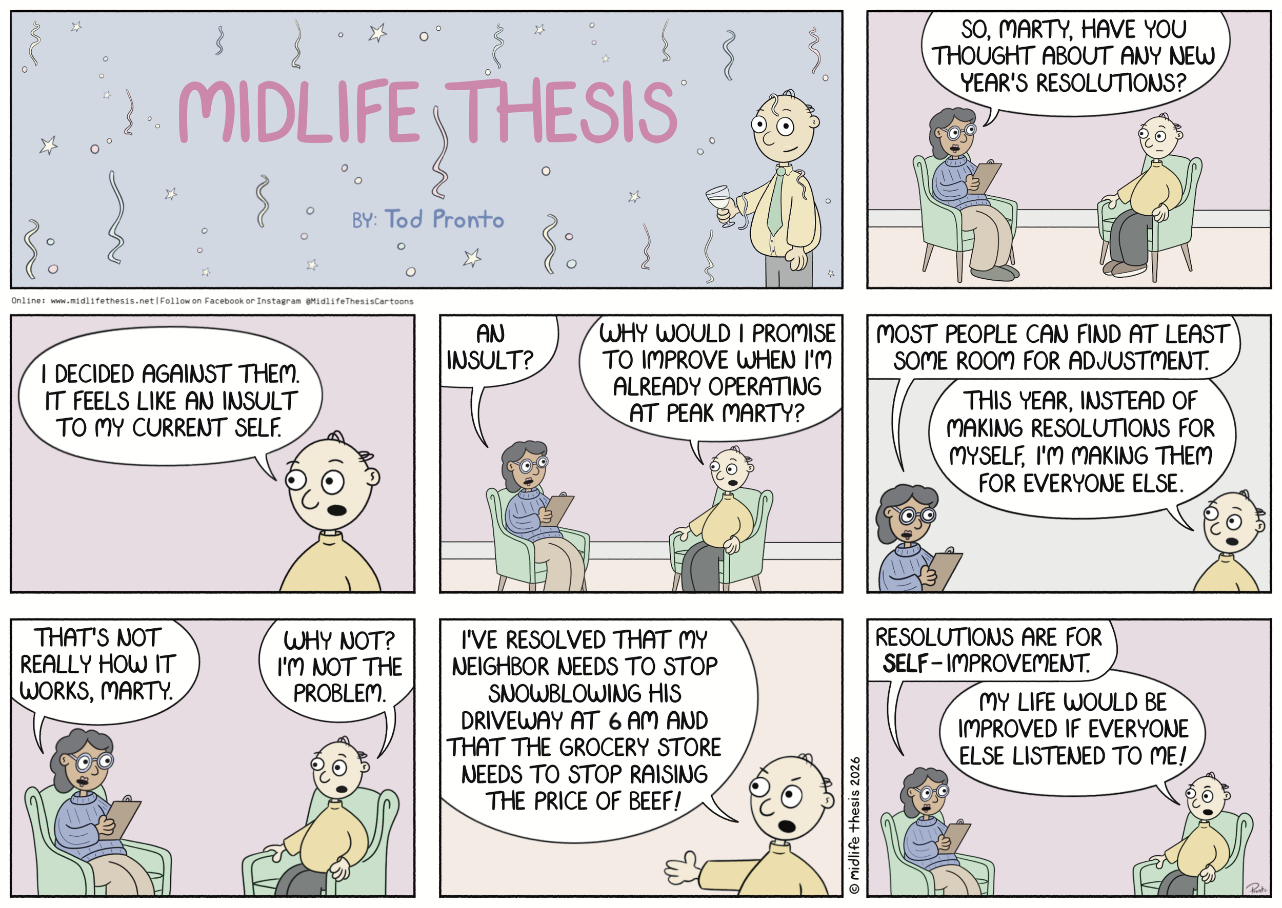      

 
   Peak Marty…             #instagramcartoon #webtoons #webcomics #funny #funnycomic #cartoon #cartoons #comicstrip #midlifethesis #midlifethesiscartoons #cartoonart #gagcomics #FunnyCartoons #sundaystrip #sundayfunnies  
 

















