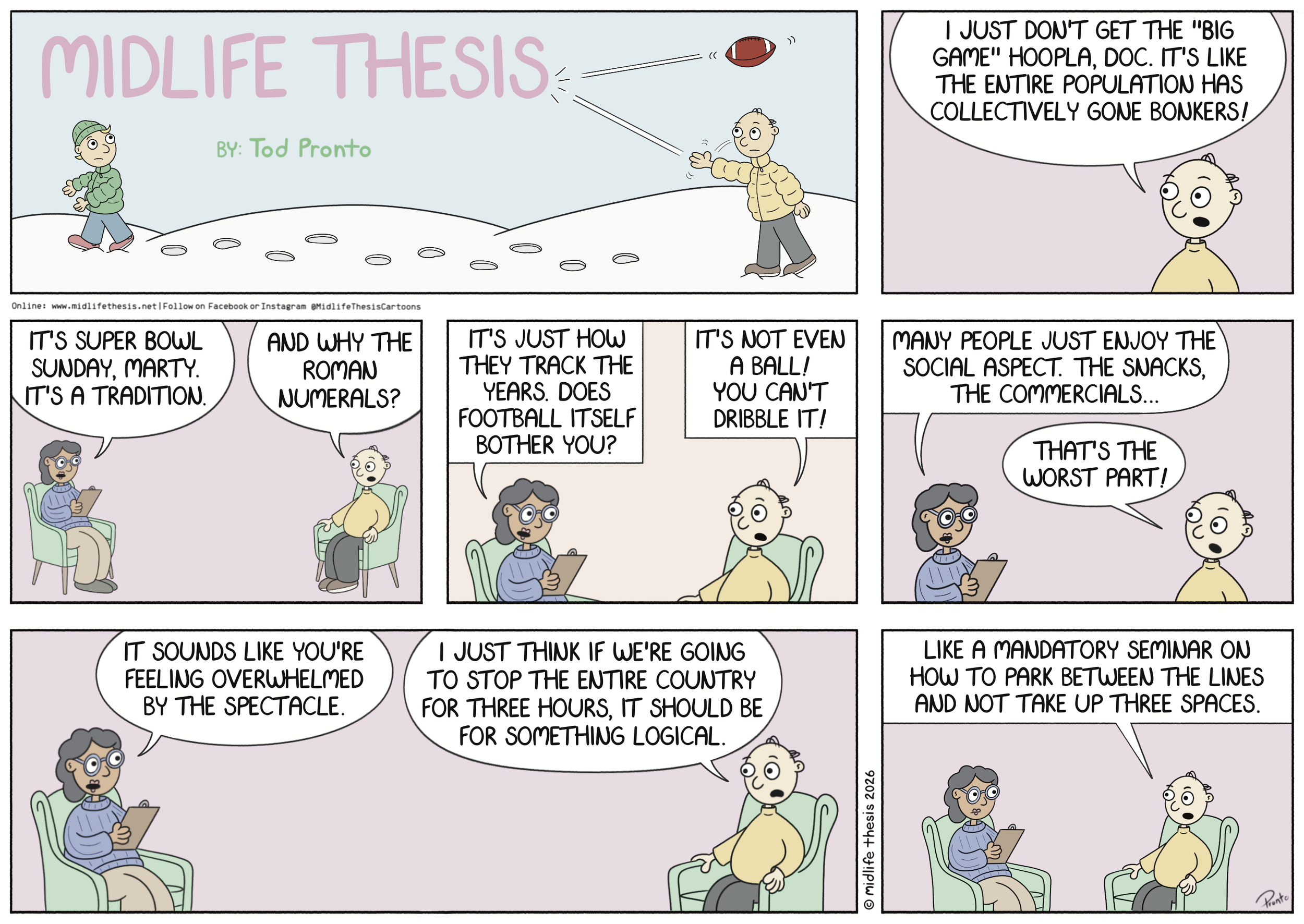      

 
   Are you ready for some Football?             #instagramcartoon #webtoons #webcomics #funny #funnycomic #cartoon #cartoons #comicstrip #midlifethesis #midlifethesiscartoons #cartoonart #gagcomics #FunnyCartoons #sundaystrip #sundayfunnies 