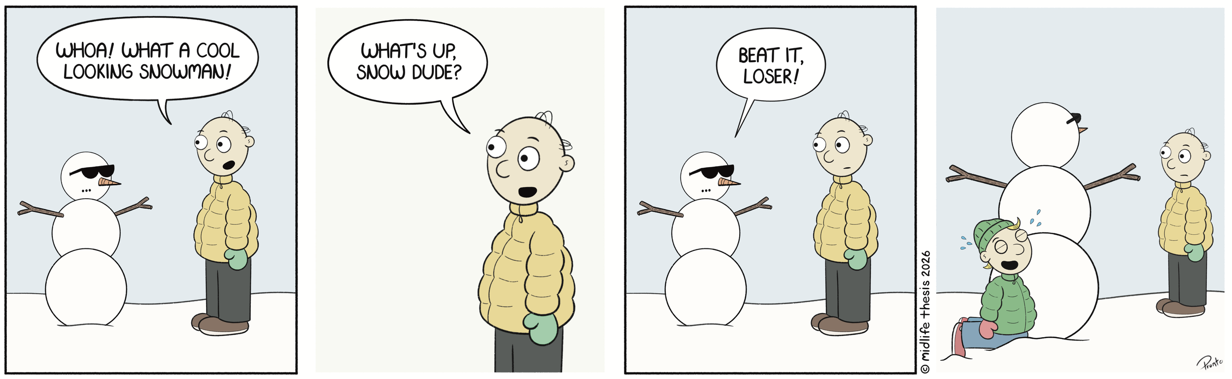      

 
   Sassy Snowman!             #instagramcartoon #webtoons #webcomics #funny #funnycomic #cartoon #cartoons #comicstrip #midlifethesis #midlifethesiscartoons #cartoonart #gagcomics #FunnyCartoons #marty #martyandleo #sassysnowman  
 








