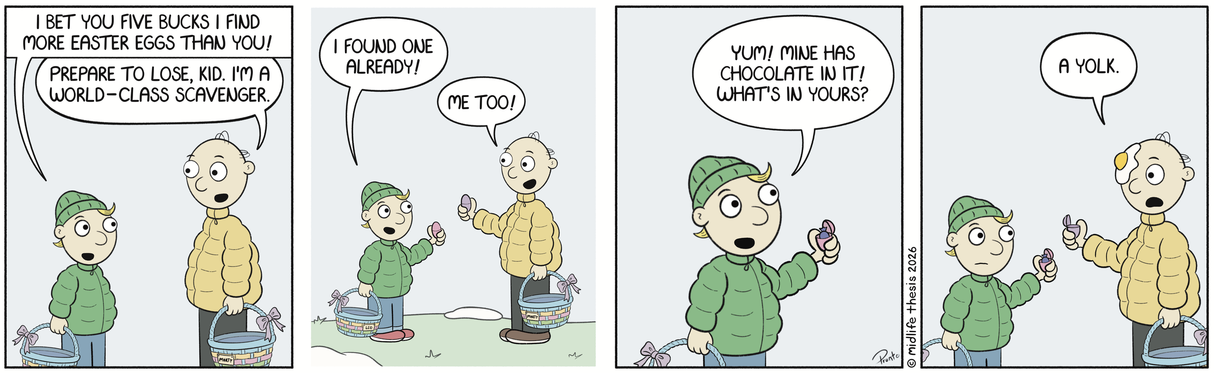      

 
   Marty’s Easter weekend is off to an egg-cellent start...             #instagramcartoon #webtoons #webcomics #funny #funnycomic #cartoon #cartoons #comicstrip #midlifethesis #midlifethesiscartoons #cartoonart #gagcomics #FunnyCartoons #mar