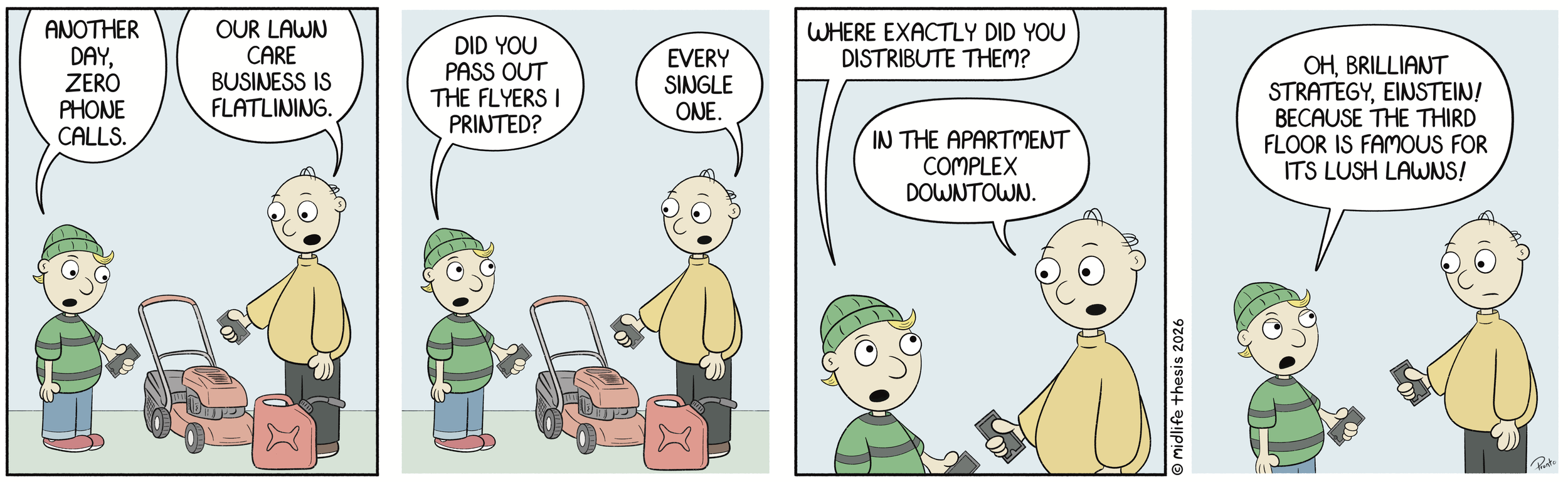      

 
   Marketing 101…             #instagramcartoon #webtoons #webcomics #funny #funnycomic #cartoon #cartoons #comicstrip #midlifethesis #midlifethesiscartoons #cartoonart #gagcomics #FunnyCartoons #marty #martyandleo  
 




















  