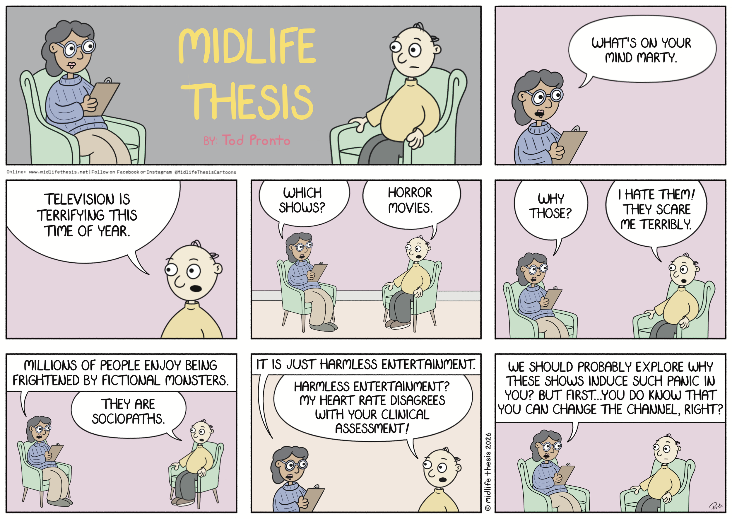      

 
   Harmless entertainment…              #instagramcartoon #webtoons #webcomics #funny #funnycomic #cartoon #cartoons #comicstrip #midlifethesis #midlifethesiscartoons #cartoonart #gagcomics #FunnyCartoons #sundaystrip #sundayfunnies #marty  