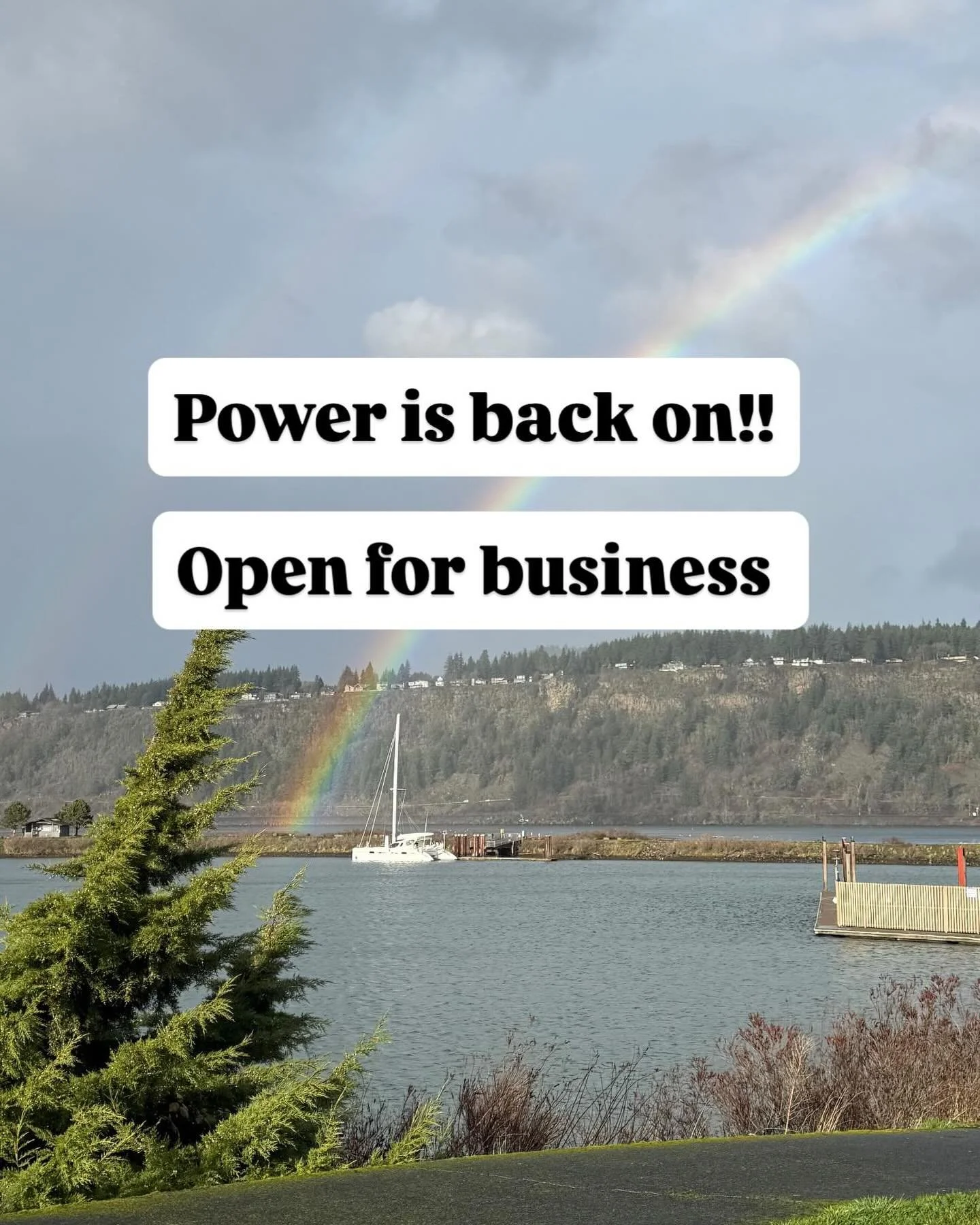 We are open!!! Thanks power crews!