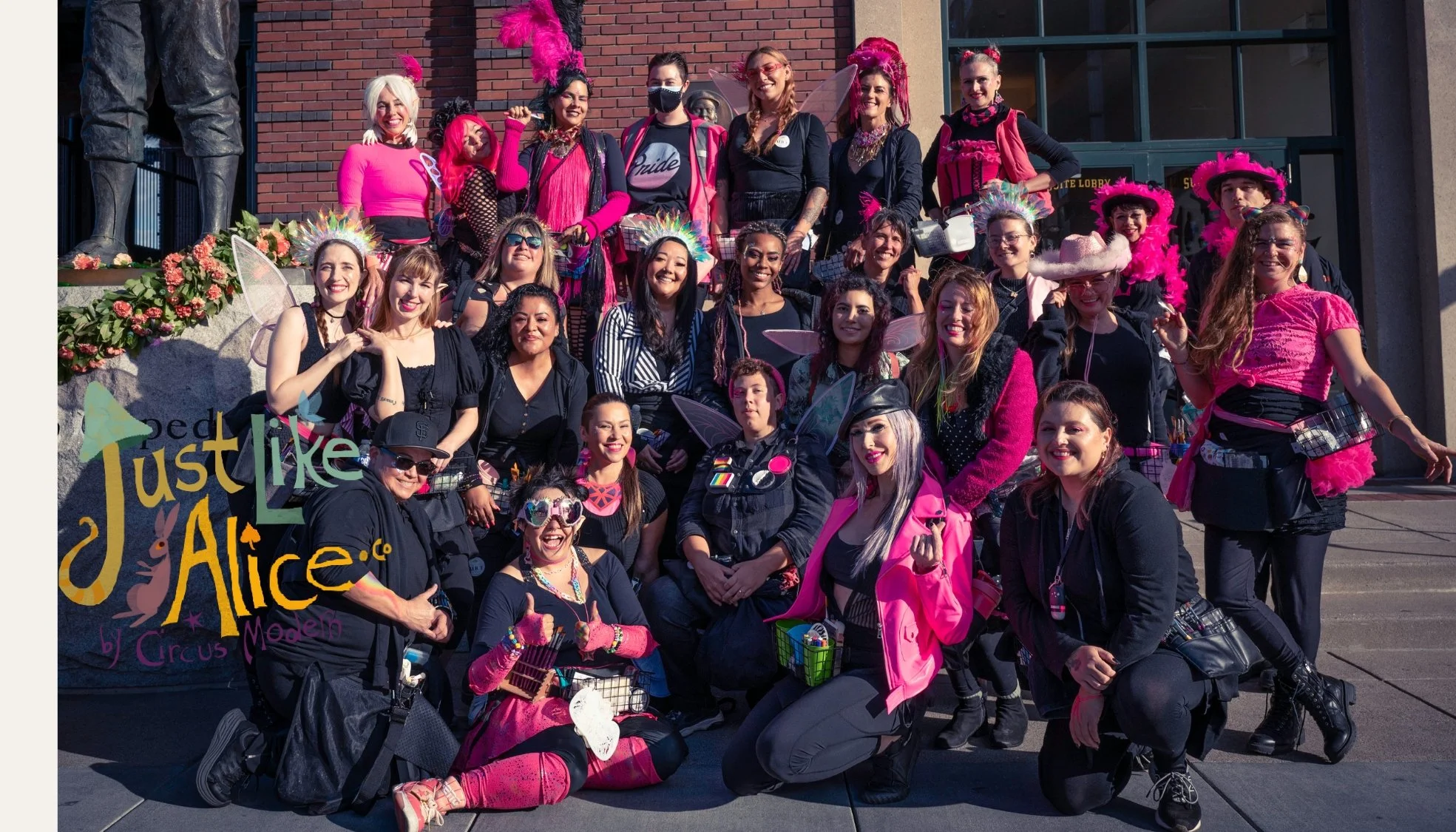 San Francisco face painters group photo at concert for salesforce at Giants Stadium
