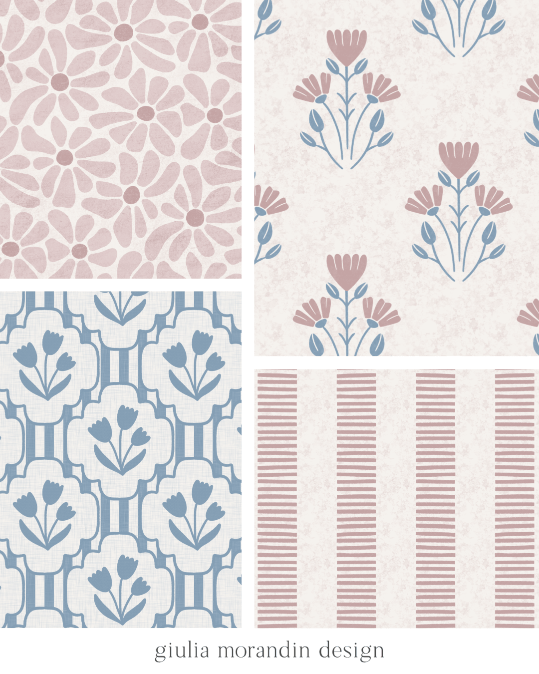 Preppy florals pattern designs