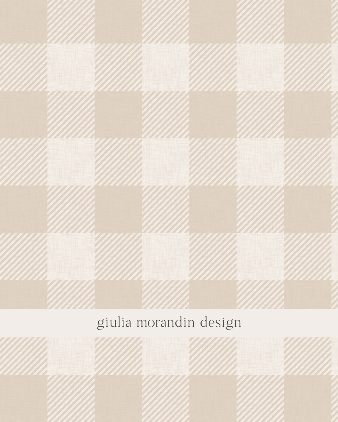 Beige Gingham Surface Pattern Design