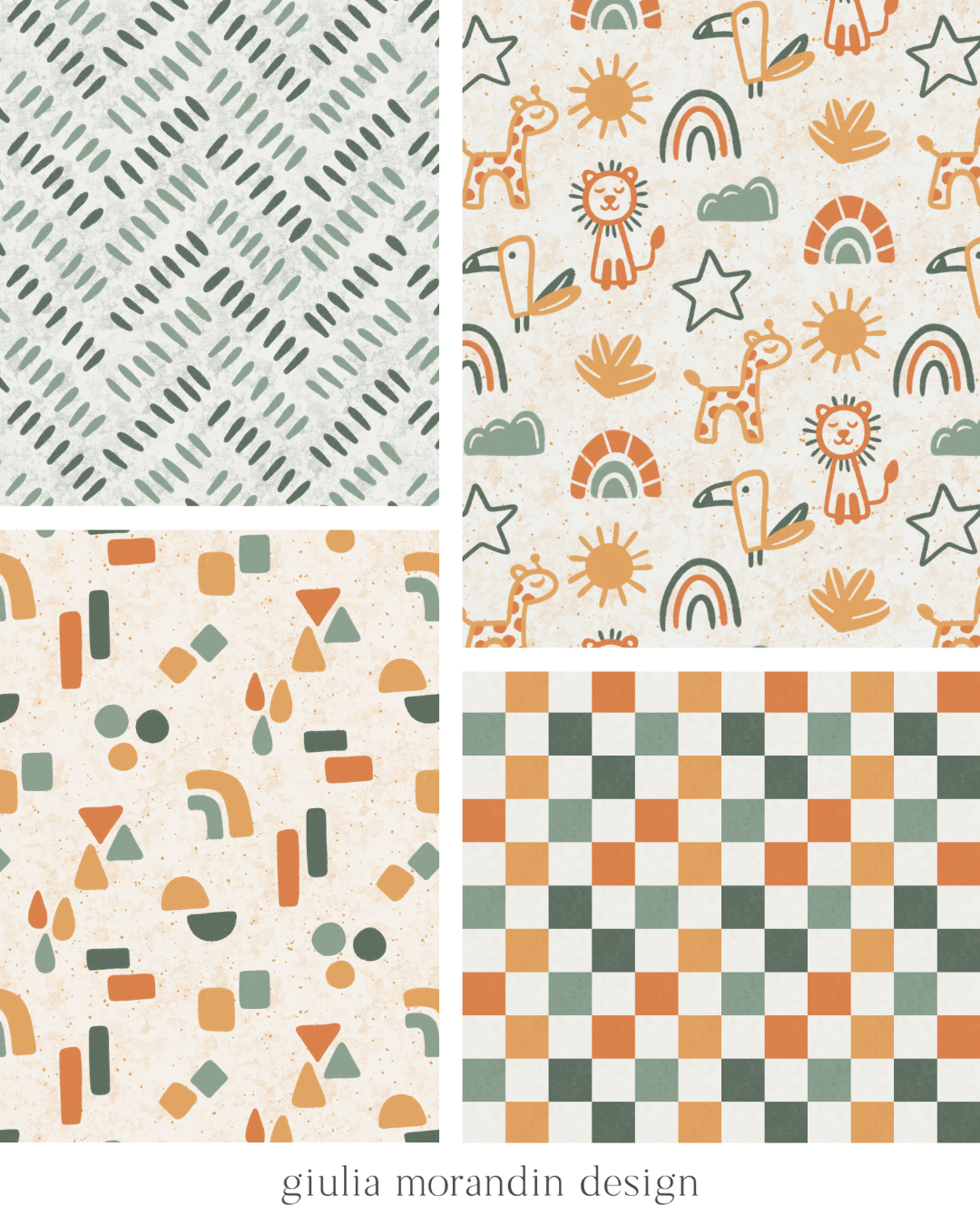 Jungle Tales Nursery Kids Room Pattern Design Collection