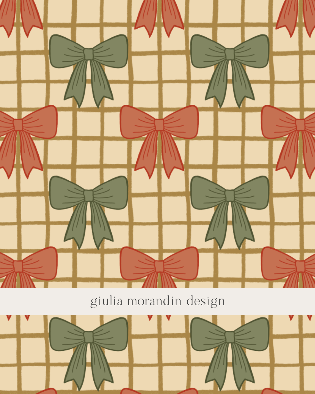 Christmas Bows Surface Pattern Design