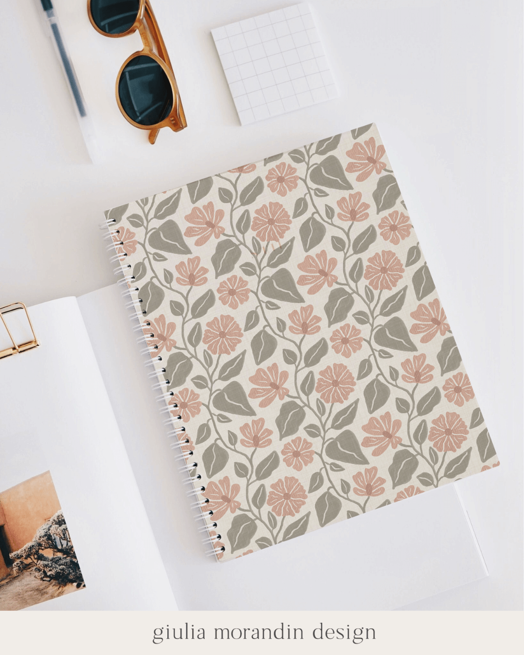 vintage floral planner design