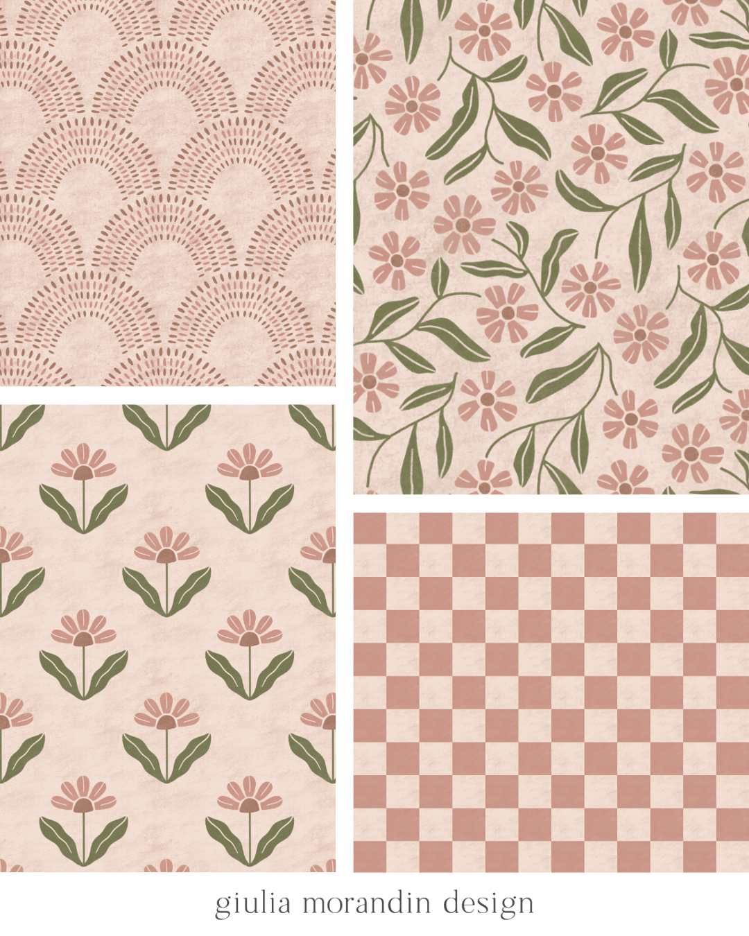 Block Print Florals Pattern Design Collection
