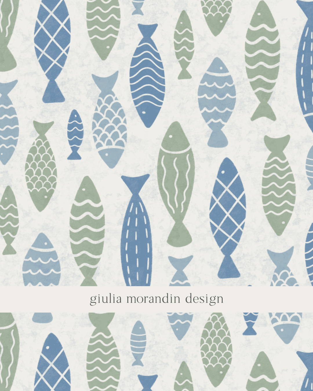 Fish Lemons Mediterranean Summer Surface Pattern Design