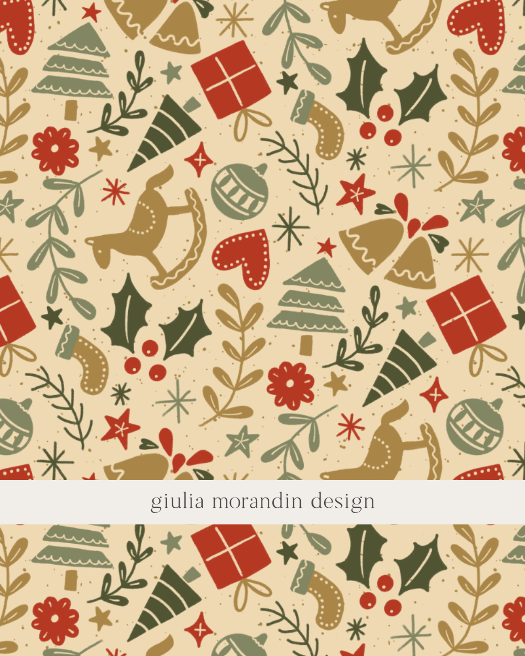 Rustic Christmas Surface Pattern Design
