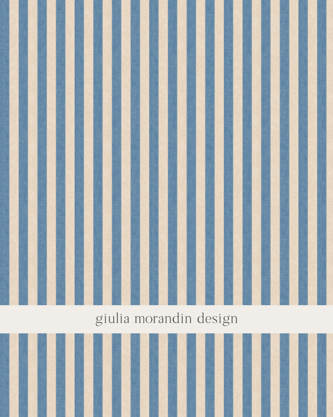 Blue Stripes Botanical Leaves Surface Pattern Design