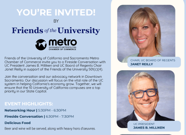 UC President Milliken Friends of the UC Fireside Conversation