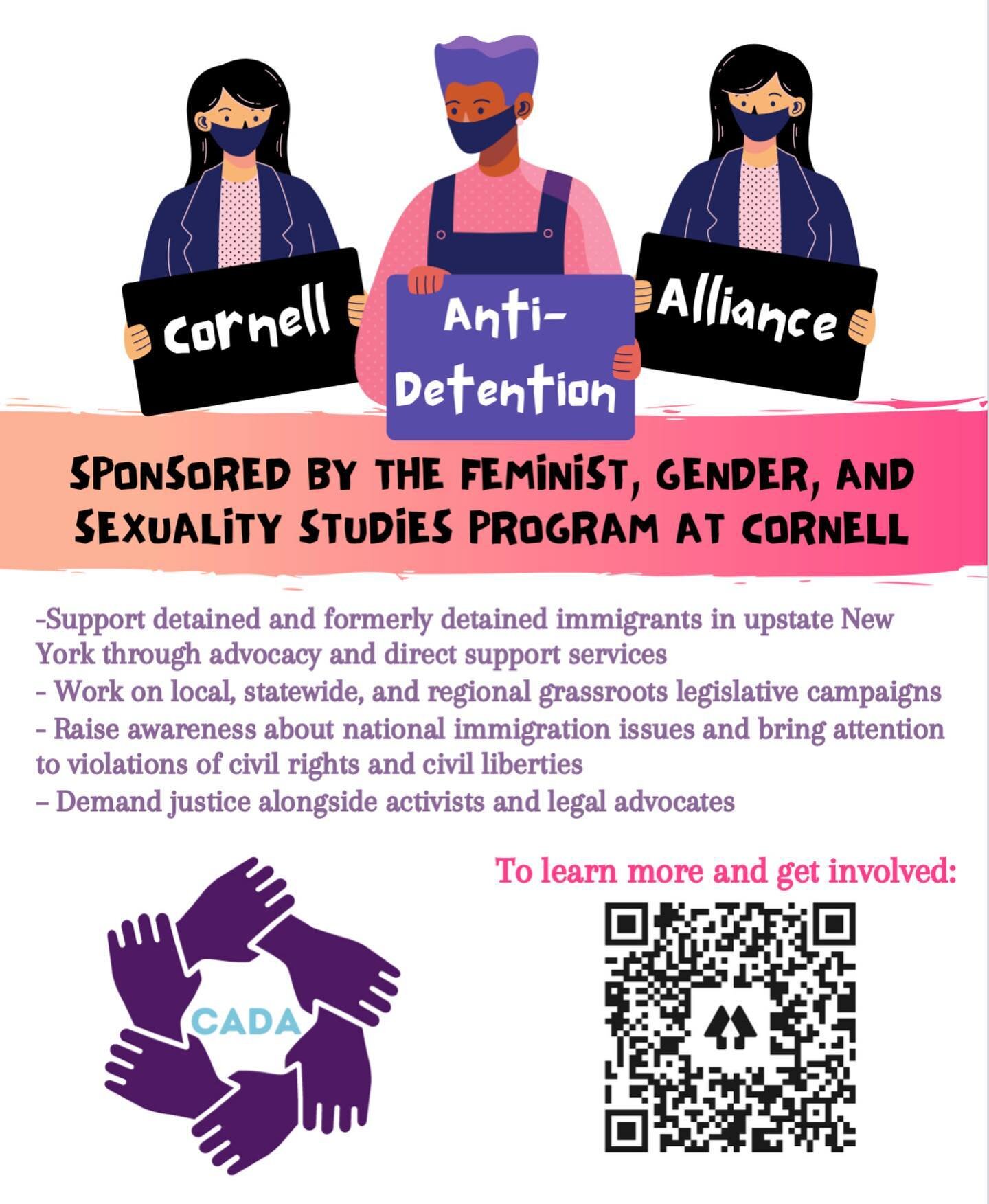 The Cornell Anti-Detention Alliance will be tabling at Club Fest today from 2:45-4:45! Stop to learn how you can get involved in immigration and incarceration advocacy. Our table is located near the Statler Side entrance of Barton. 

#cornell2025 #co