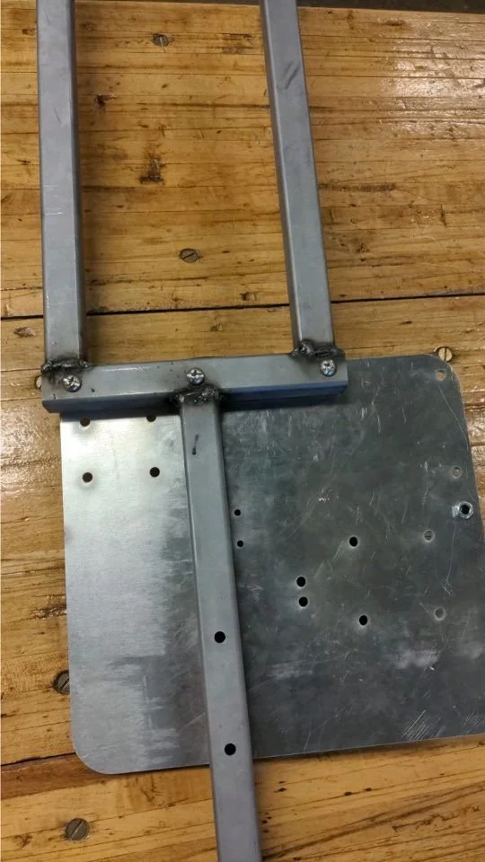 The first time mating the frame to the drill plate.