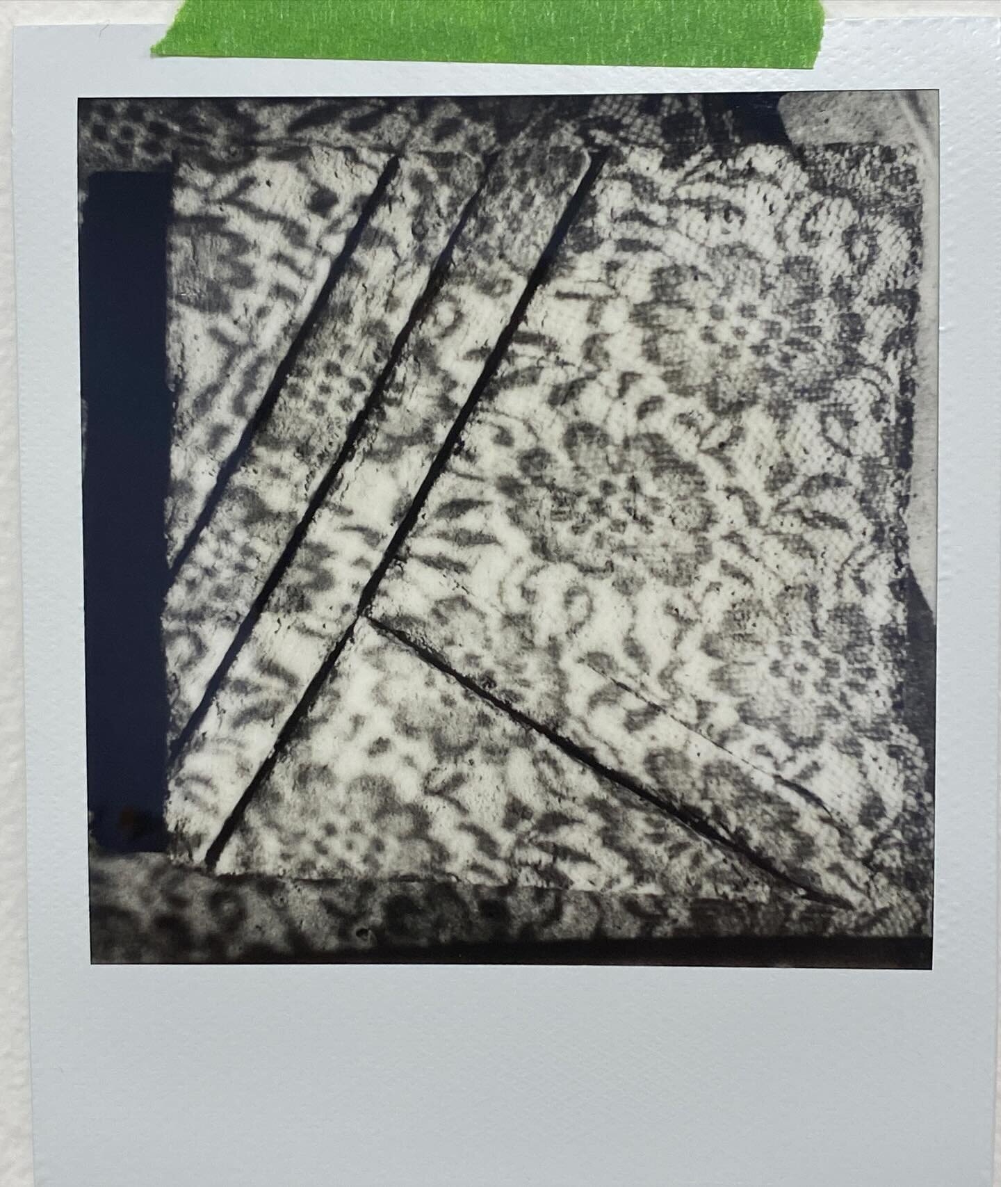 Concrete, faux lace and painters tape

#vashonartistresidency #concrete #paver #brutalism #abstractphotography#conceptart #polaroid #bwphotography #polaroidi2 #shadow #lightplay #lace #fabric