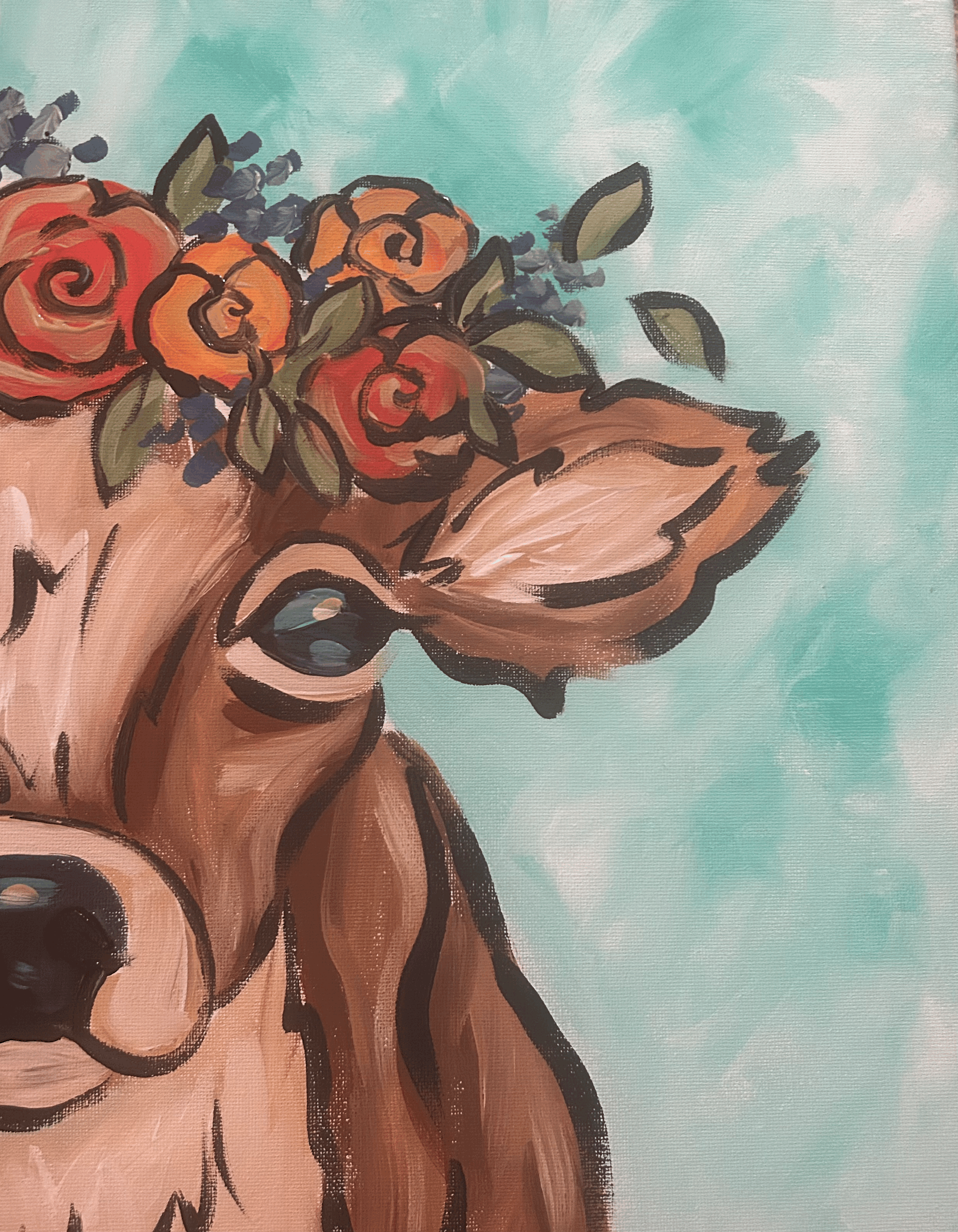 Spring Cow Canvas Paint Class - April 24