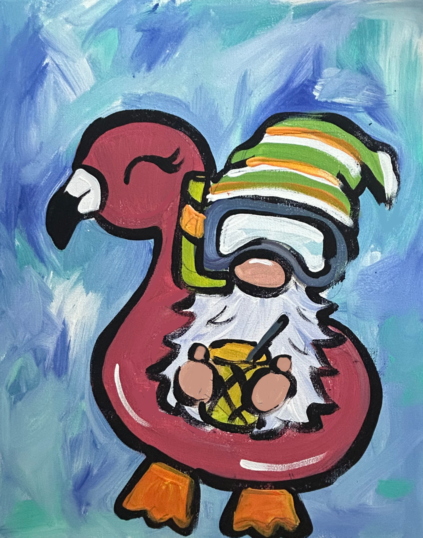 Swimming Gnome Canvas Paint Class - July 24th