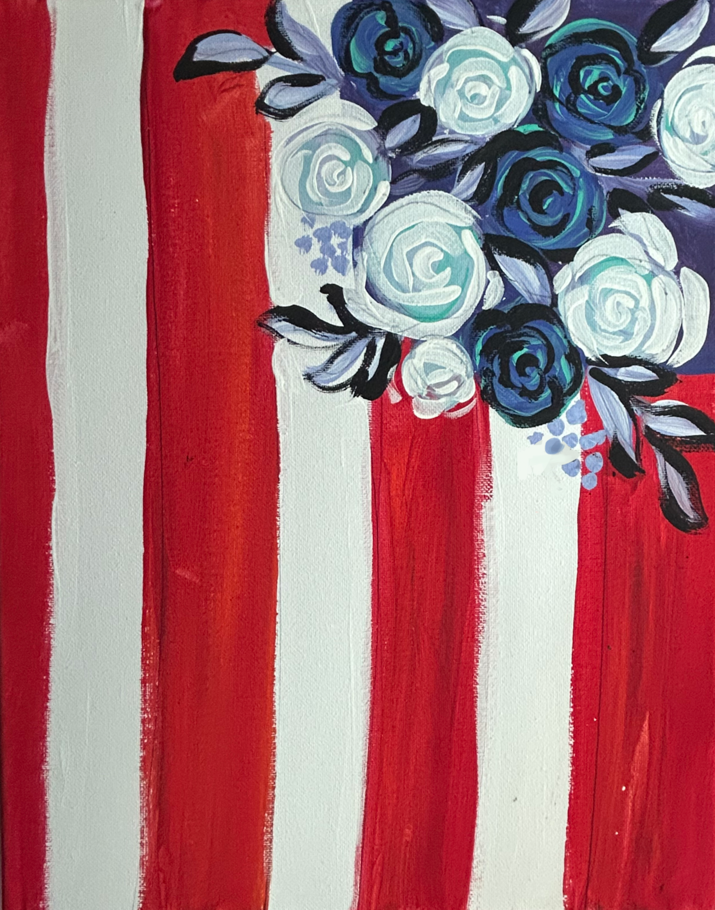 Floral Flag Canvas Paint Class - July 11th