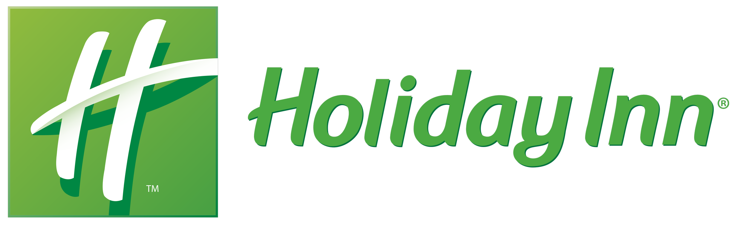 The Holiday Inn logo featuring a green and white stylized H and the words 'Holiday Inn' in green text.