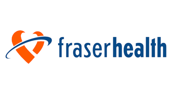 Fraser Health logos with a stylized heart and swoosh.