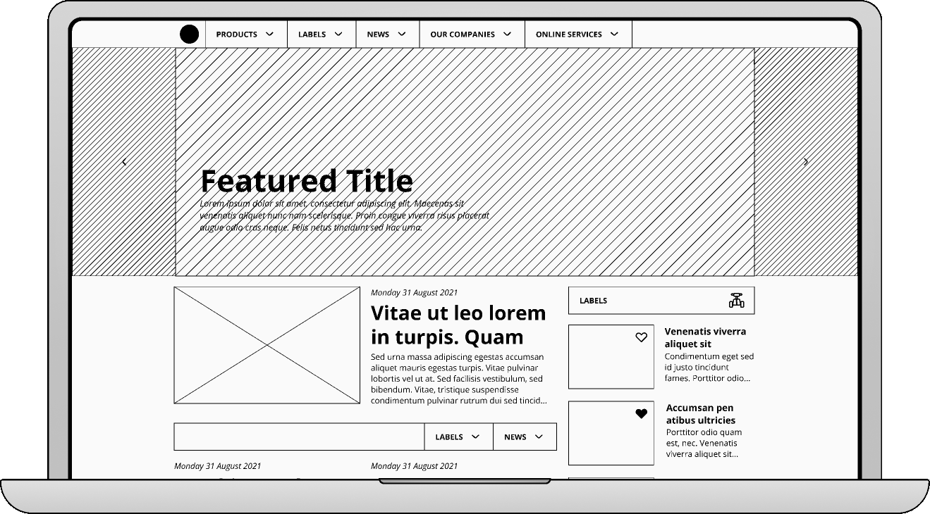 website wireframes