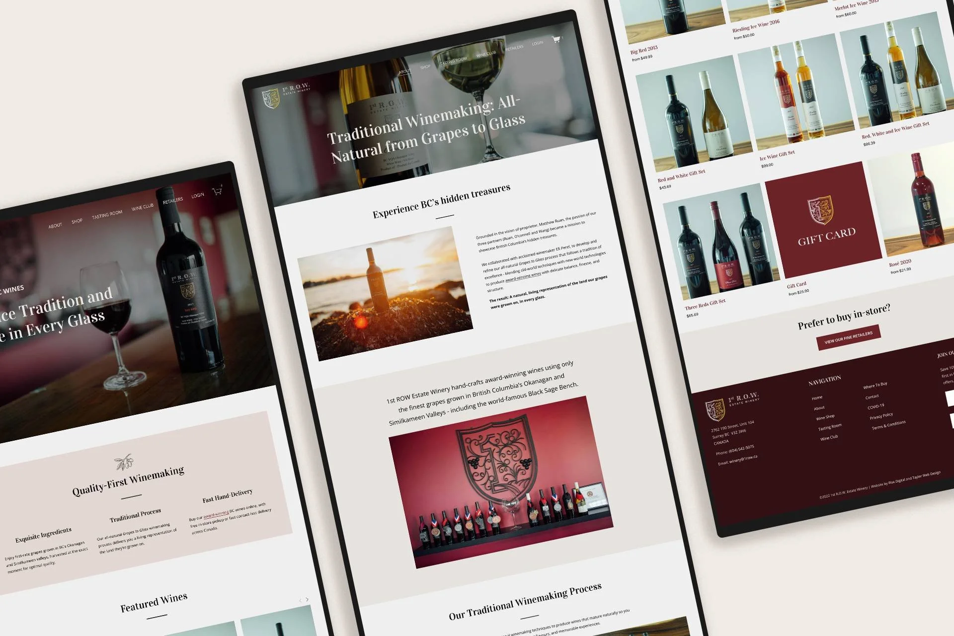 Squarespace  Design for Winery in Surrey