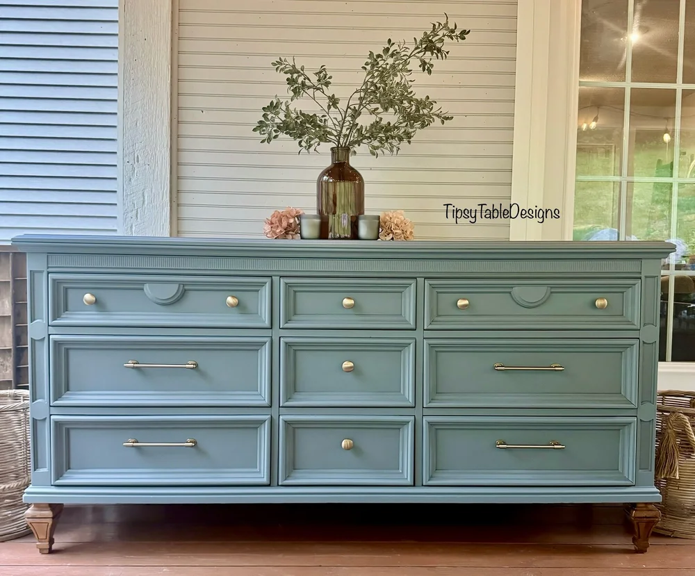 Blue Pine 9 drawer dresser  Tipsy Table Designs