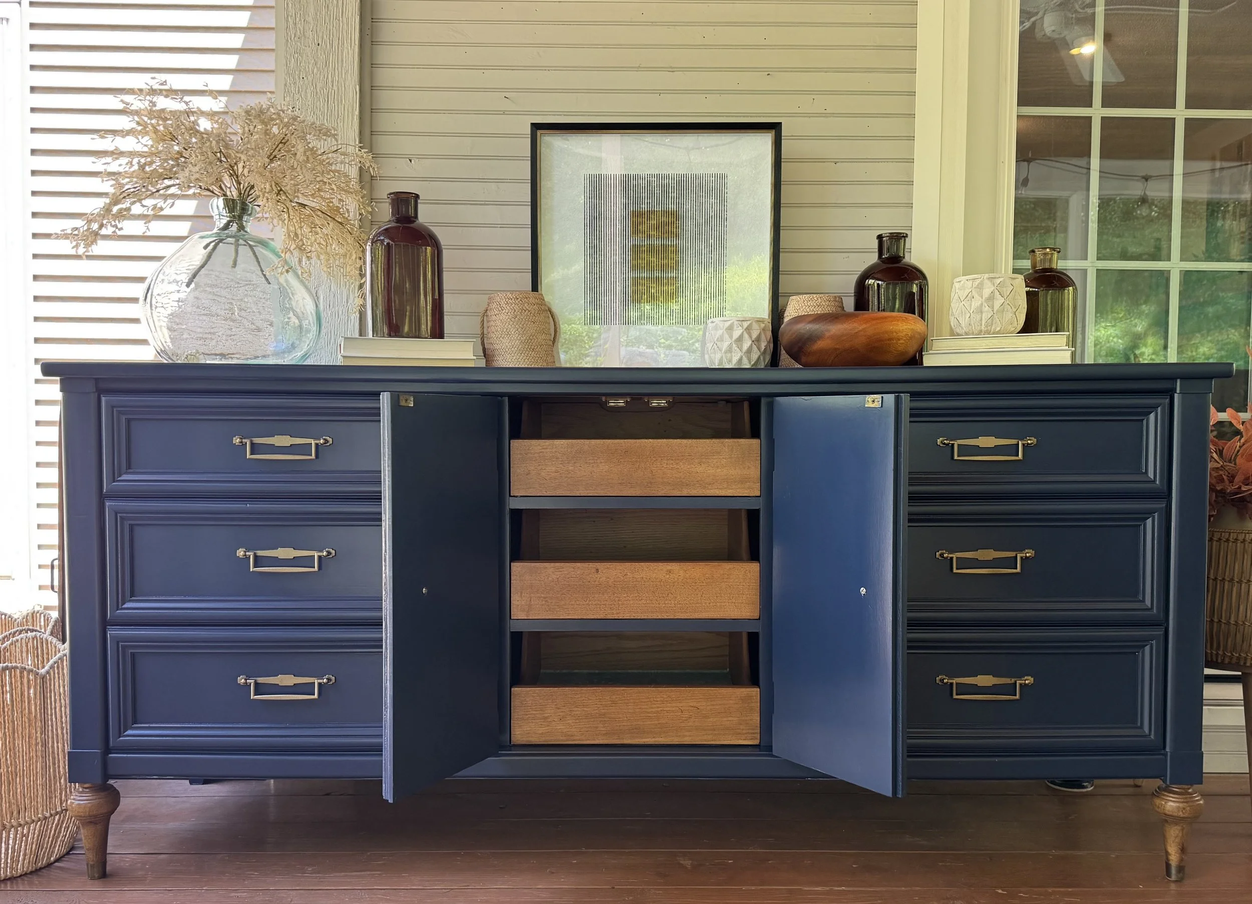 Deep Royal Mid Century Dresser