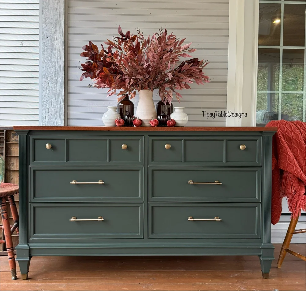 Custom Green Modern Dresser  Tipsy Table Designs