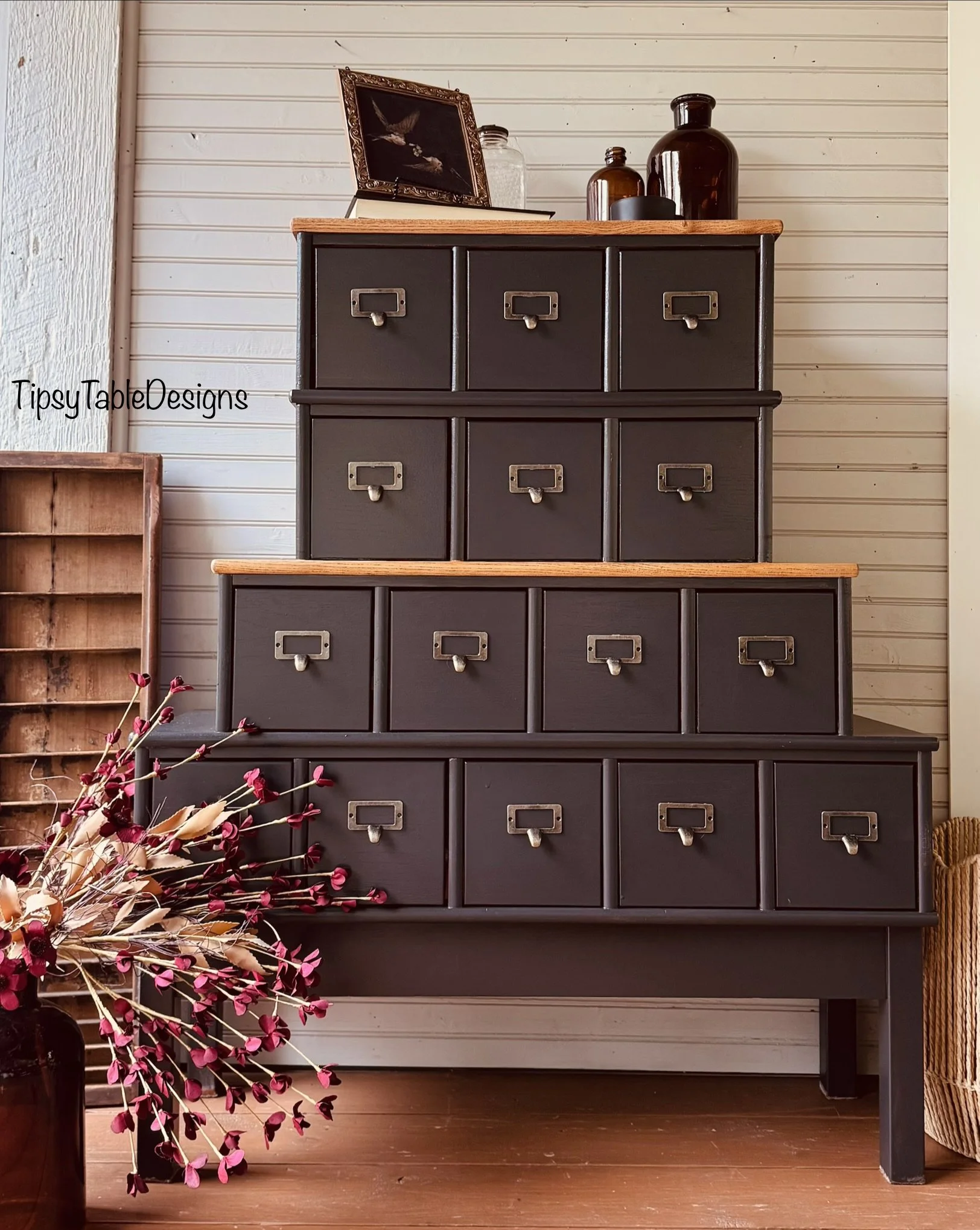 AVAILABLE: Onyx Black Apothecary Cabinet