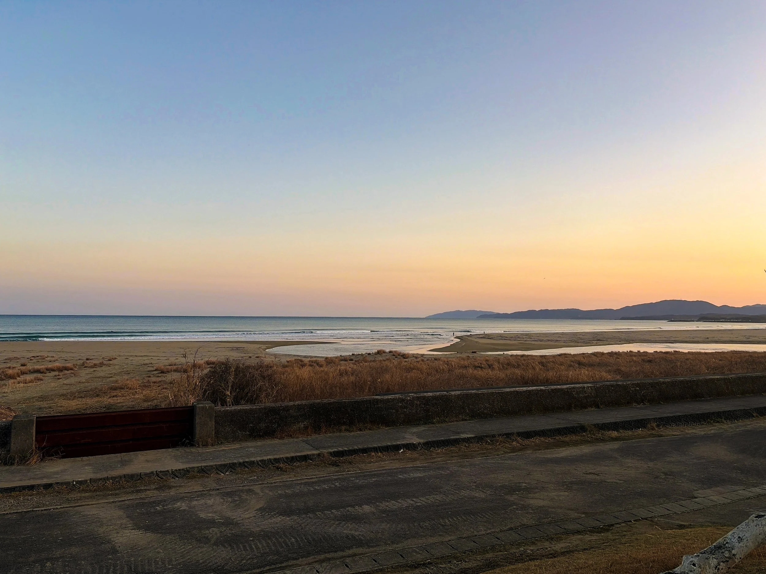 高知、四国、入野海岸、夕焼け