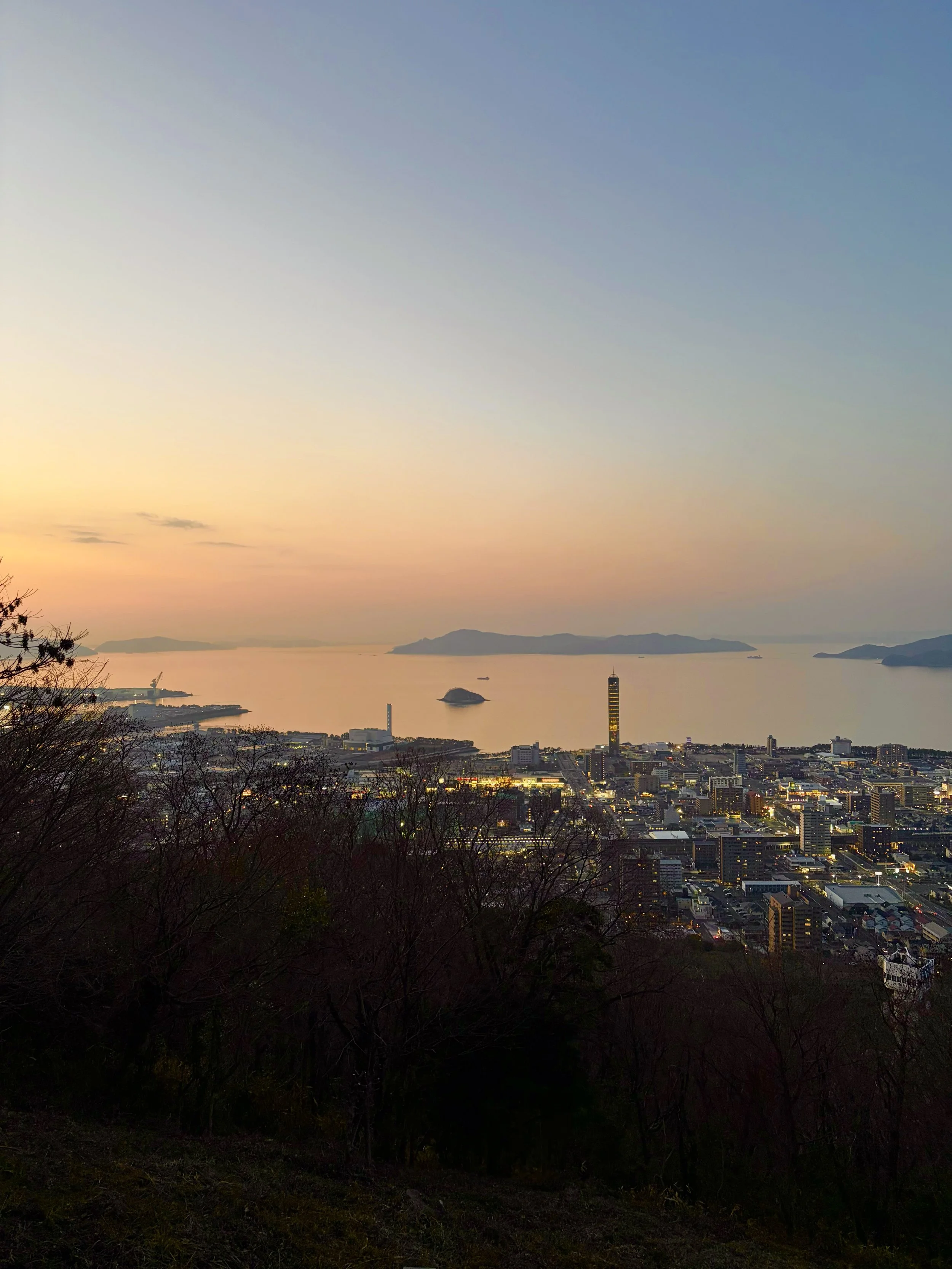 青ノ山山頂　香川　香川県　夕焼け　夕焼けの写真　夜景　夜景の写真　写真