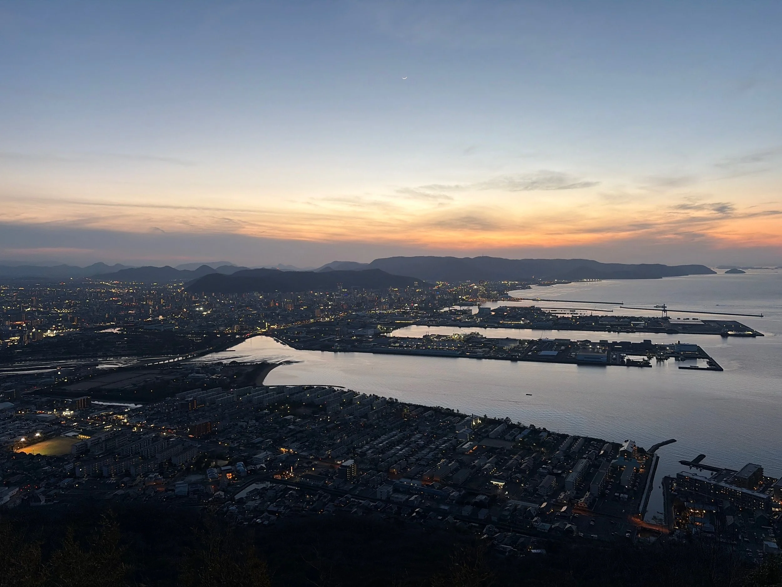 香川　香川県　獅子の霊巌展望台　夕焼け　夕焼けの写真　写真
