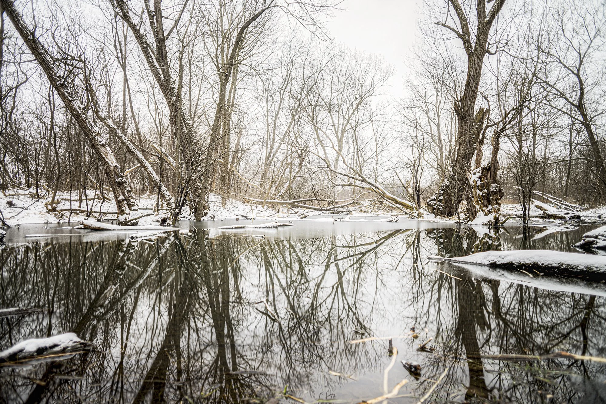 ロンドン　カナダ　オンタリオ州　パスウェイ　　雪　反射　london canada ontario Pathway snow reflection 