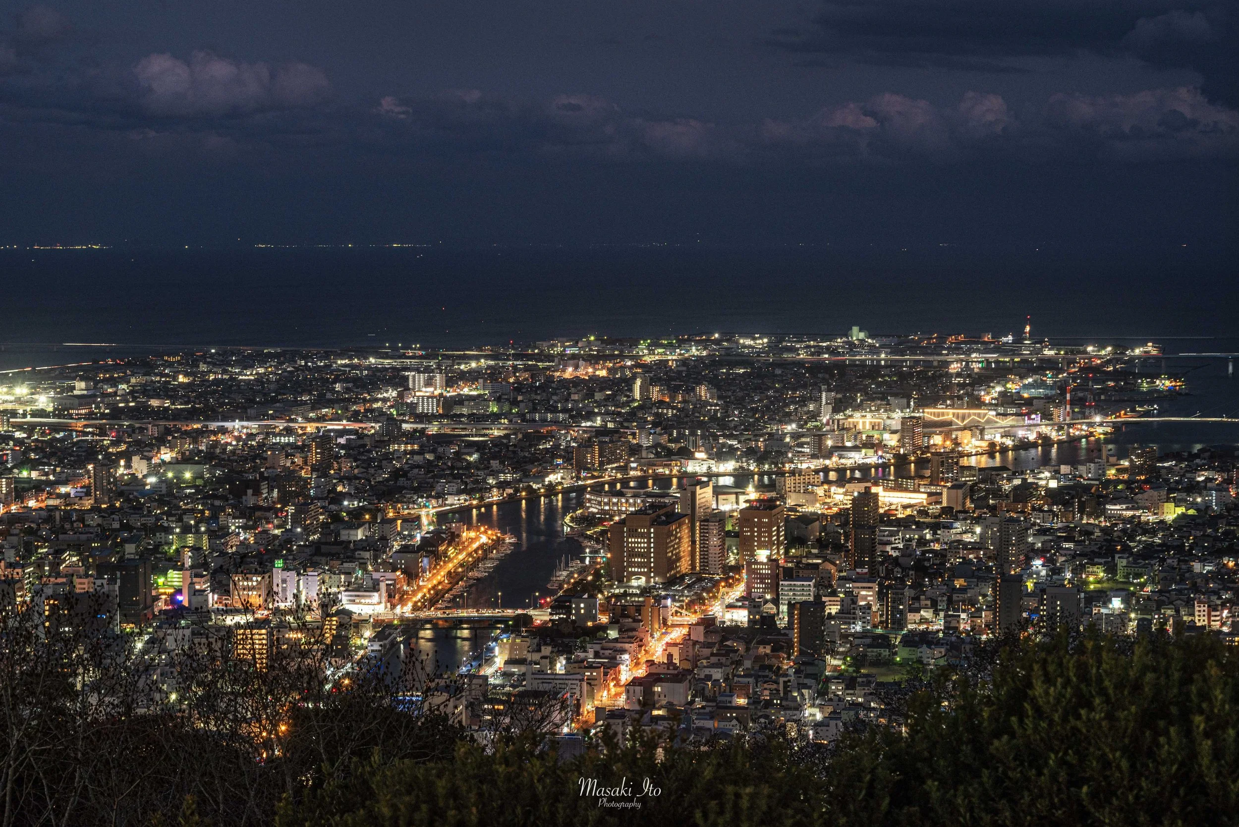眉山、夜景、徳島