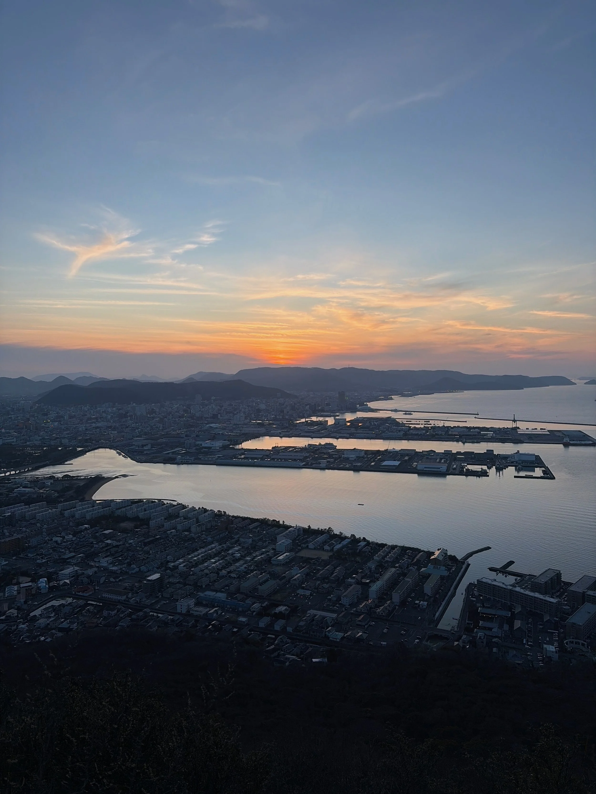 香川　香川県　獅子の霊巌展望台　夕焼け　夕焼けの写真　写真