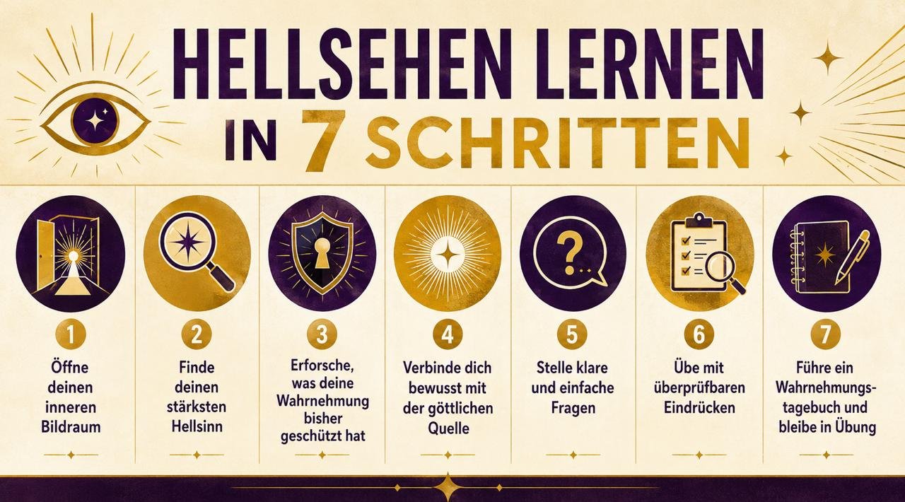 Infografik: / Schritte zum Hellsehen lernen