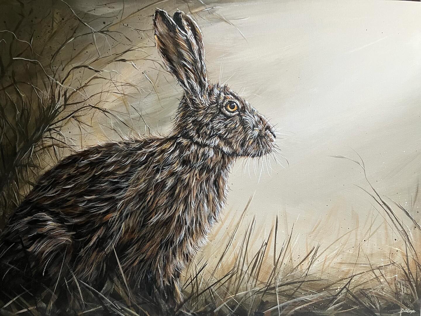 New - &lsquo;March Hare&rsquo; loved painting this hare and trying to create an air of morning light just breaking. Special thanks to @kcb_myphotgraphyjourney for the inspiration, do visit Karen&rsquo;s page to see some amazing wildlife photography. 