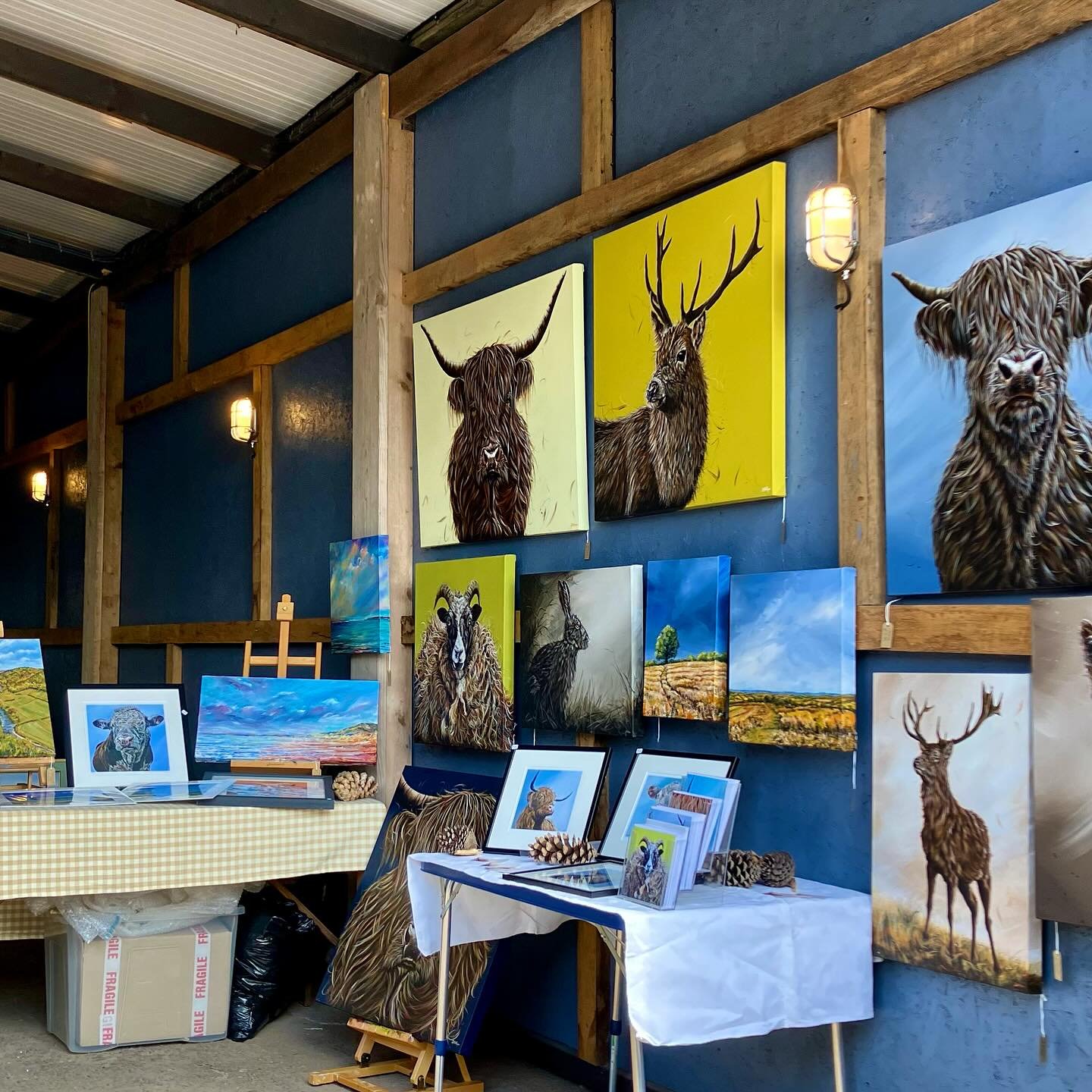 Ready to go @camperdownlane tomorrow at 10am till 3pm, at the back of the Coffee Shed. Work from 8 artists in all and some sunny weather all being well🌞🌞