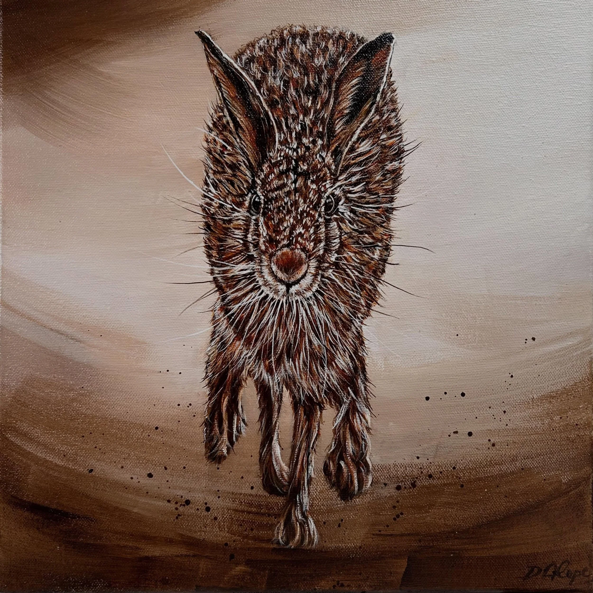 🟢Now available - Here&rsquo;s &lsquo;Henry&rsquo; a little 30x30cm painting on deep canvas of my running hare. DM for more info or see him @take4_artists Ledbury from July 13th👌