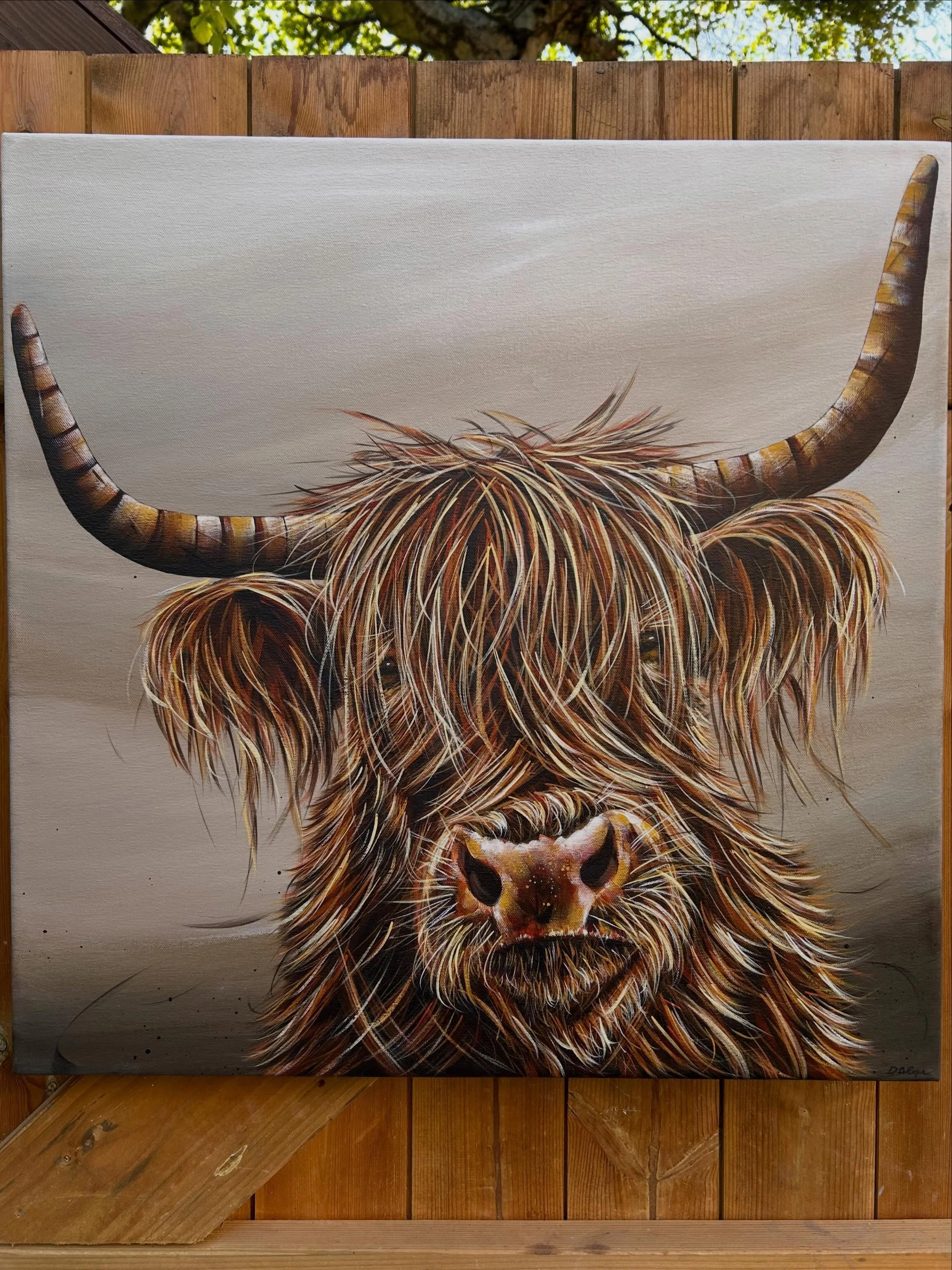 🟢Available - Here&rsquo;s &lsquo;Freya&rsquo; gallery ready and soon to be at @take4_artists Ledbury 🎨 a fun 60cm square painting on deep edge canvas. 🙂