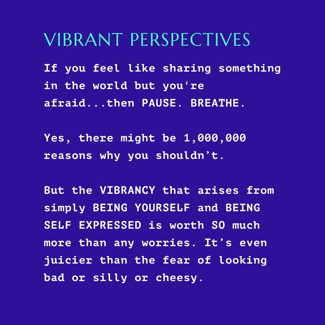 ⚡️ YES TO SELF EXPRESSION ⚡️ (if not now when?)

Genuinely stop worrying about 
〜 Looking bad, silly, stupid, cheesy, boring, ridiculous... blah blah 

Guess what... 
😅 Most likely people will judge you! And so what? 
💗 People who love you might al