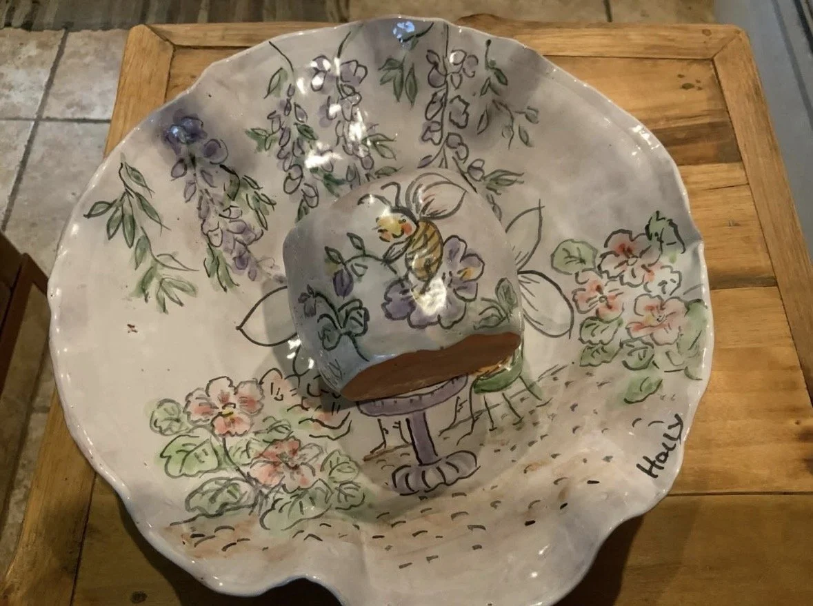 Honey Bee Tea Cup and Bee Bowl