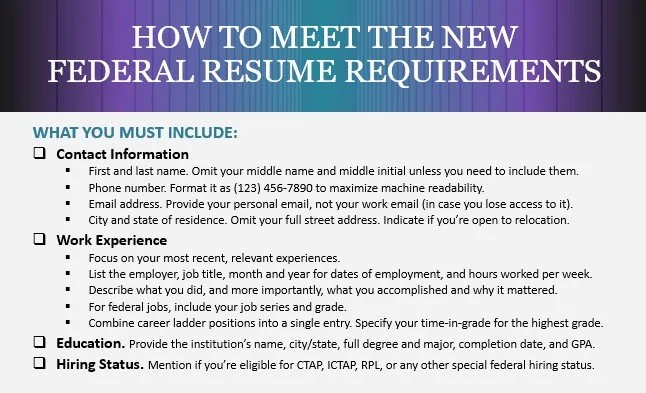 How to meet the new federal resume requirements