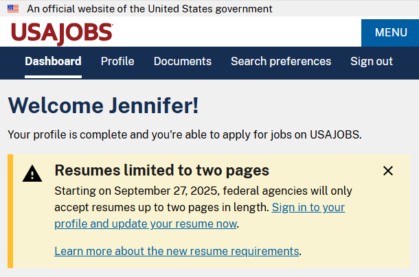 How to ensure your federal resume meets the new USAJOBS requirements