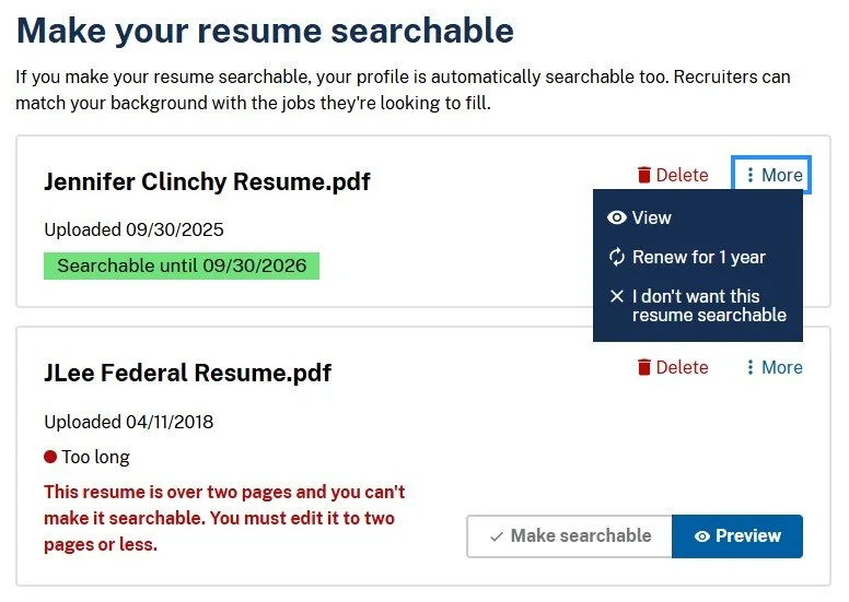 How to make your resume searchable on USAJOBS